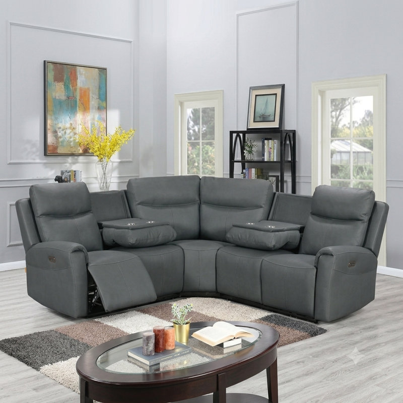 Turin 5-Piece Power Reclining Corner Sofa - Dusk Grey