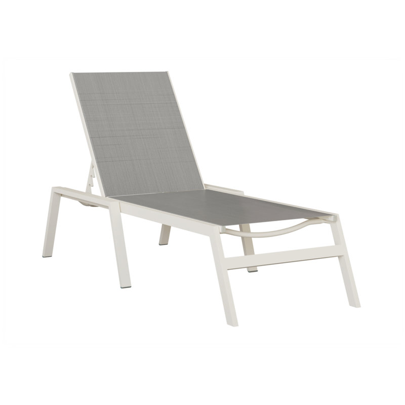 Chaise longue sans accoudoirs Berlin Gardens Vida, Gris foncé, Blanc mat