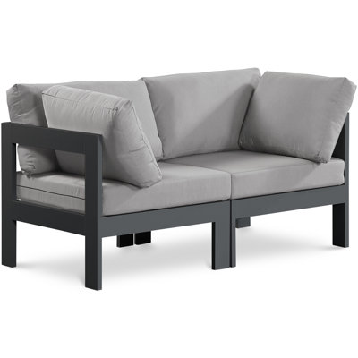 Kylis 60'' Wide Aluminum Loveseat with Cushions