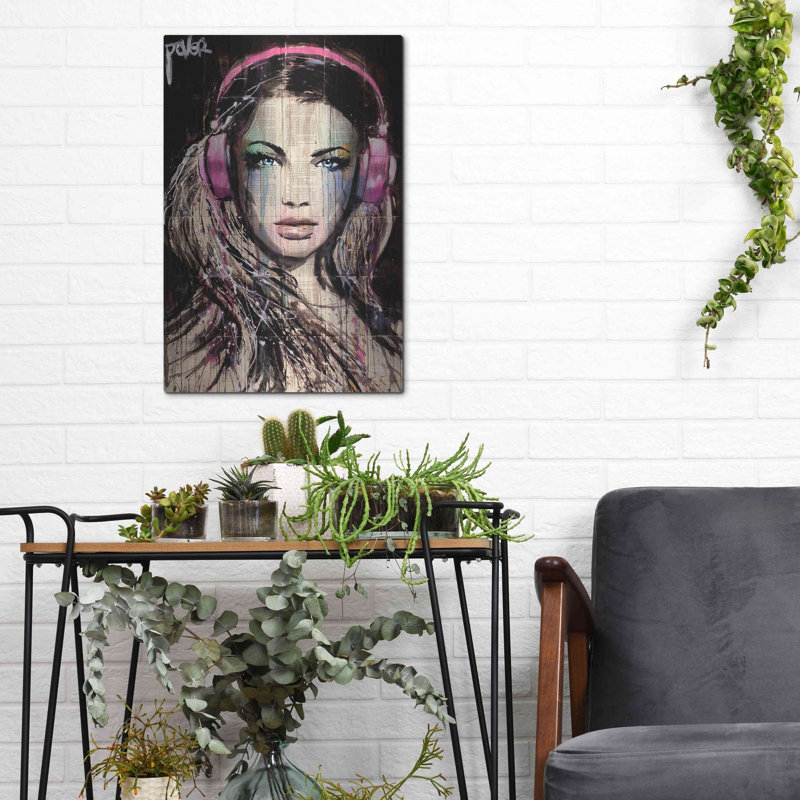 «DJ» par Loui Jover, art mural en métal, H 16 po x l 12 po