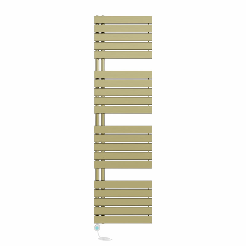 Canberk Designer Towel Rail Heated Towel Rails, Brushed Brass, 180cm H x 50cm W x 6.7cm D
