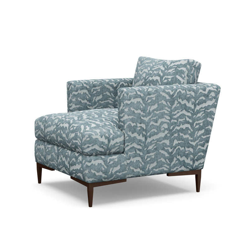 Aiden Accent Chair, Tigre Denim, Antique Bronze