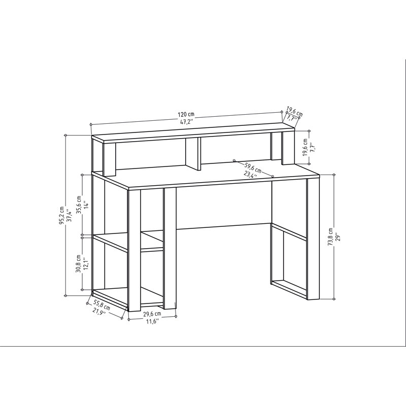 Bureau d'écriture à motif géométrique, Blanc