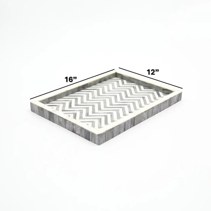 Wood Tray | Decorative Wooden Serving Tray | 16x12x1.5"