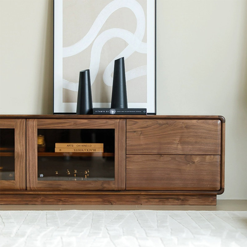 Meuble télé simple en bois massif de grande capacité, 94.49"