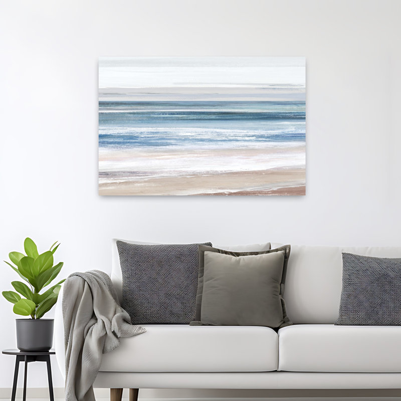 «Serene Coastal Horizon I», art mural côtier, H 32 po x l 48 po