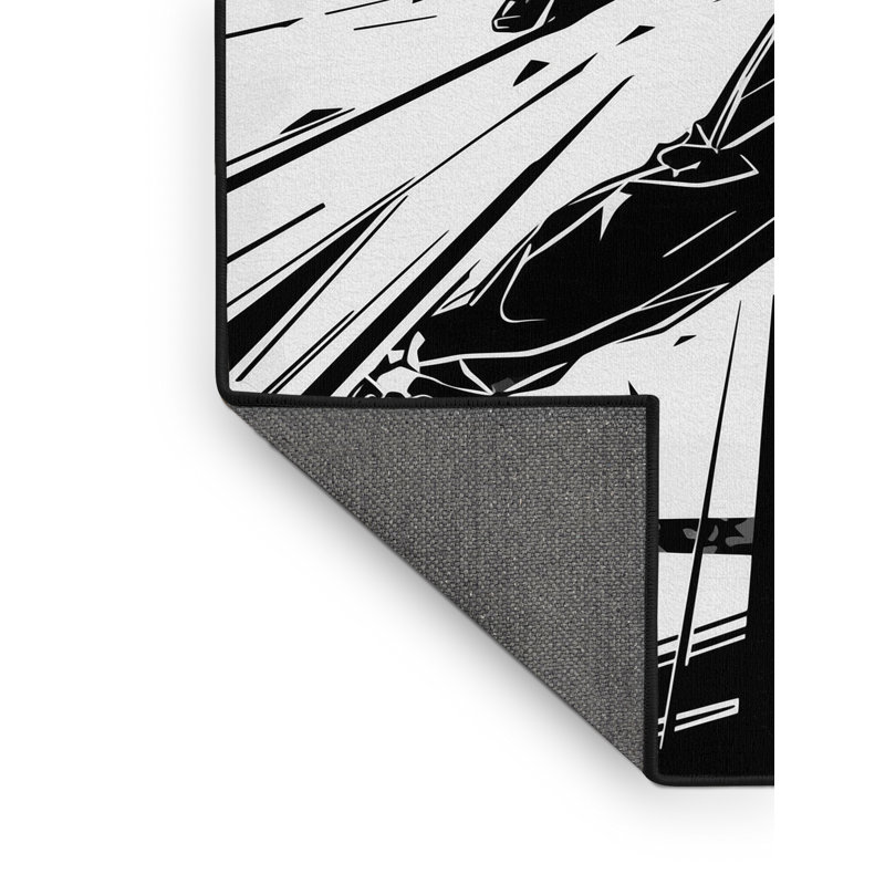 Tapis moelleux et moelleux à motif géométrique moderne dansant Hip Hop Dancer, 7 x 10