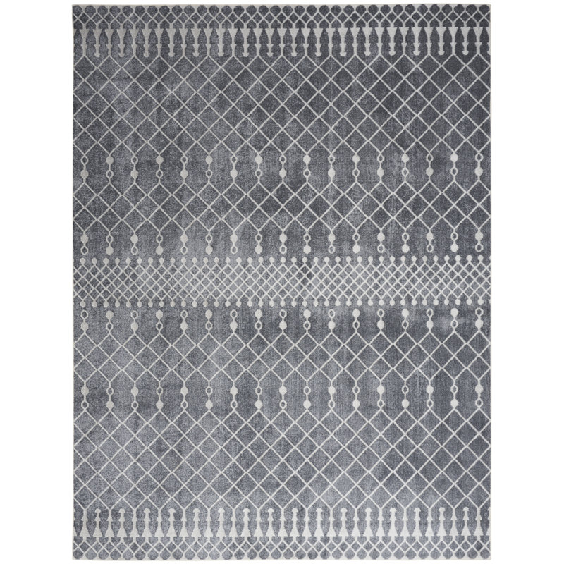Dakota Fields Burrillville Machine Washable Denim Bohemian Indoor Rug, Rectangle 9' x 12'