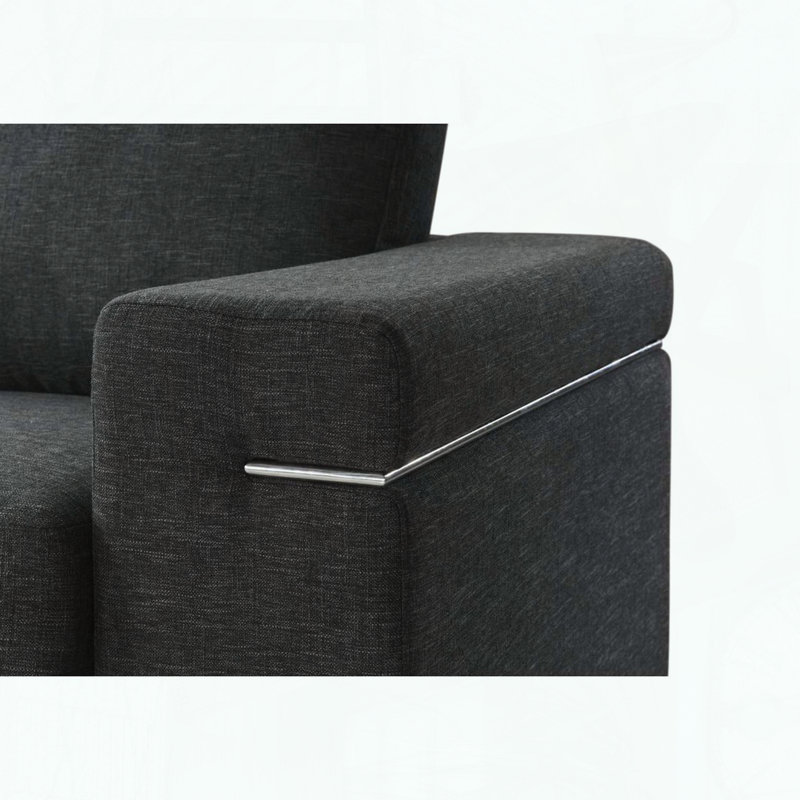Fauteuil Giuliana - tissu de lin noir, Noir
