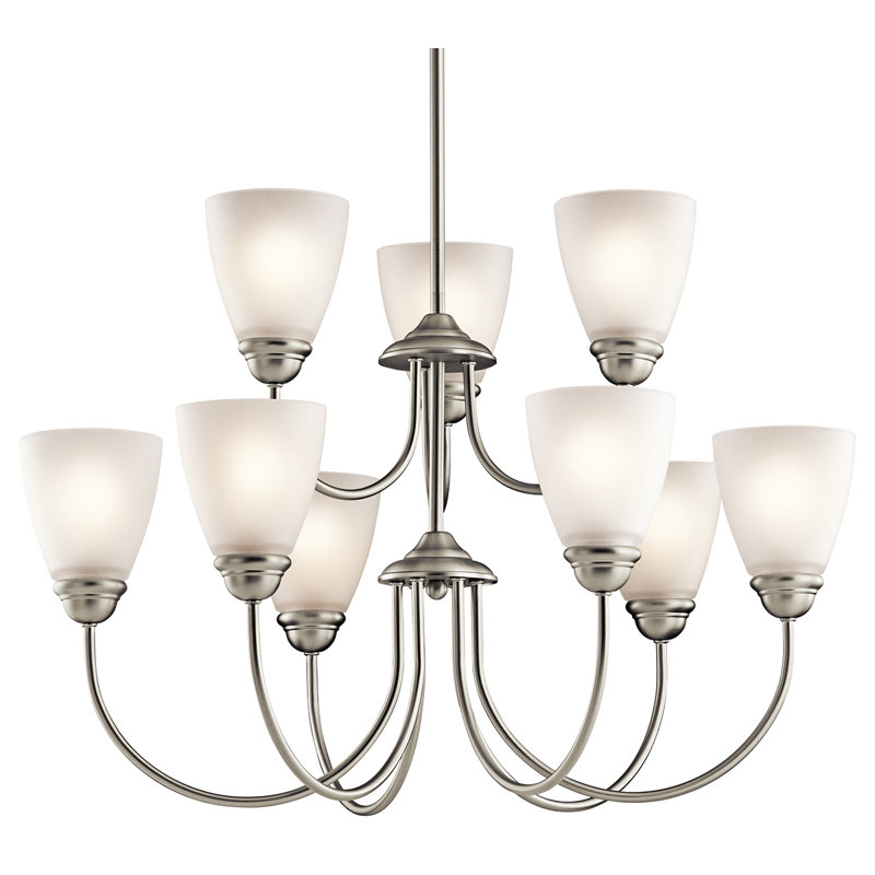 Jolie 9 - Light Classic / Traditional Chandelier, Brushed Nickel
