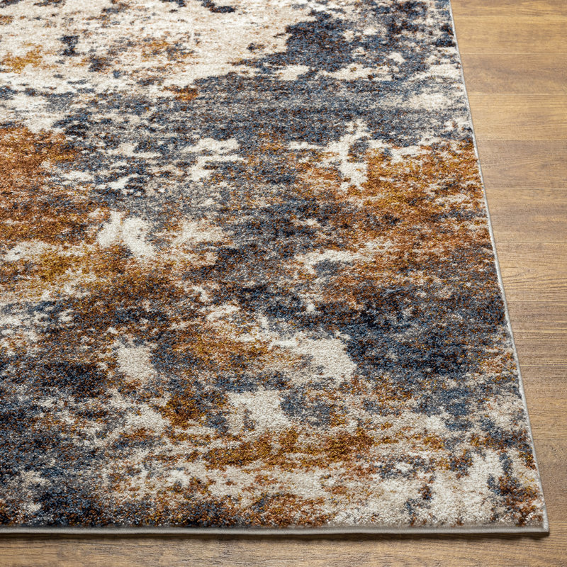 Dunigan Abstract Machine Woven Area Rug, Rectangle 6'7" x 9'6"