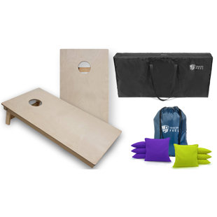 Tailgating Pros Solid Wood Foldable Cornhole Set with Carrying Case