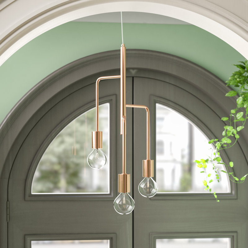 Lustre linéaire Spoutnik moderne à 3 lumières Ashley Down