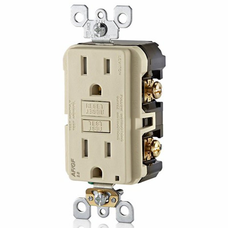 Ensemble de 5 prises 5-15R Leviton, Amande légère
