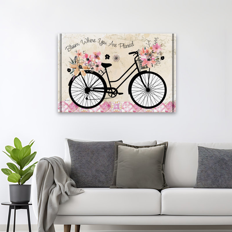 Bloom, où vous êtes, vélo floral, H 48 po x l 32 po