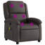 Fauteuil de massage inclinable en cuir véritable brun foncé