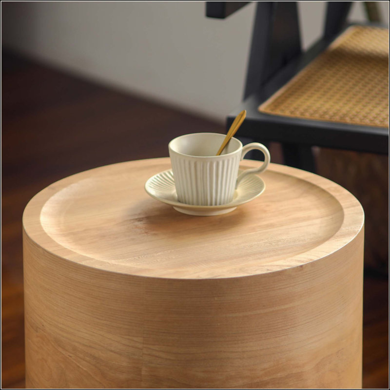 Table d'appoint ronde en bois naturel, table de bout sans assemblage pour la chambre à coucher du salon