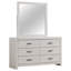 Commode 6 tiroirs avec miroir Coastal White-1031974047