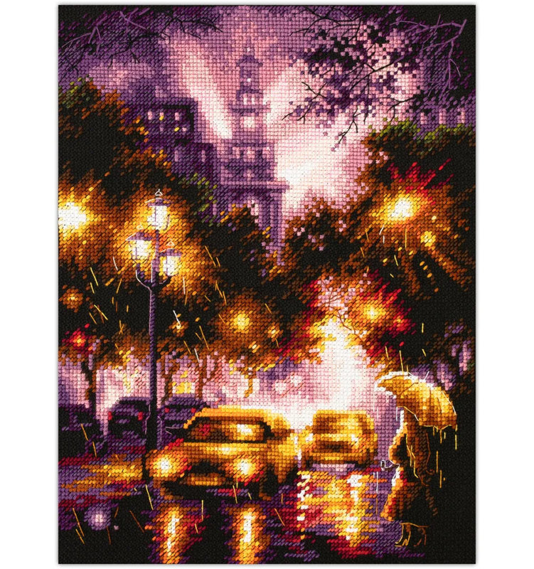 Kit de point de croix compté Magic Needle Rainy Night 550-762