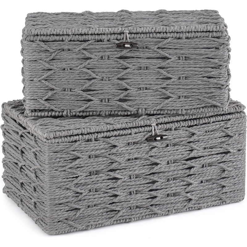 Storage Baskets Bin With Lid Decorative
