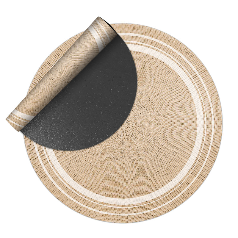 Round Burstyn Vinyl 2.8mm Vinyl, Phthalate Free With Exclusive Printed Designs. Area Rug, Round 150cm