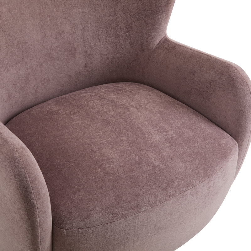 Reshami Wing Back Fabric Upholstered Accent Chair, Dusky Purple