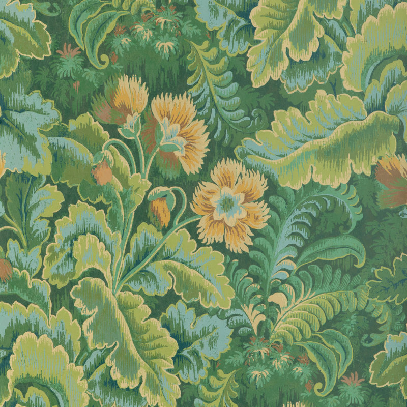Barwick Floral Paper Wallpaper Roll, Cypress