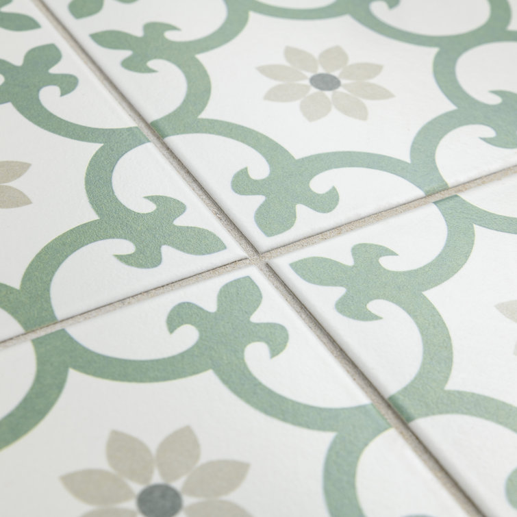 Daria 10" x 10" Porcelain Patterned Wall & Floor Tile