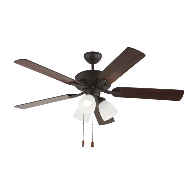 Ventilateur de plafond de 52 po avec éclairage à DEL, Bronze / noyer américain, Bronze