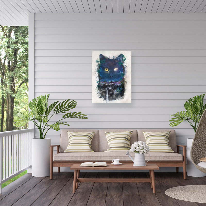 Toile d'extérieur Barrett Biggers Night Cat, H 14 po x l 19 po