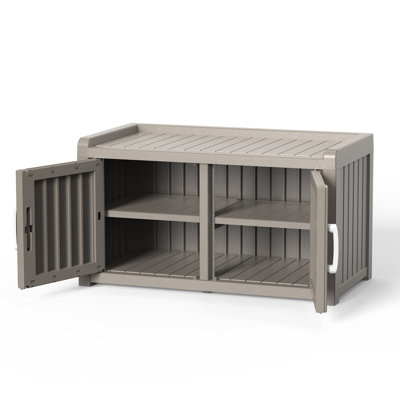  Armoire de rangement et banc de rangement pour chaussures 31,89 "à 2 portes et 8 paires