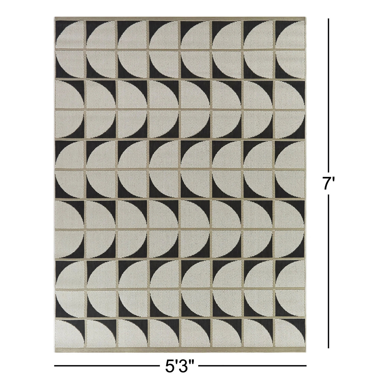 Charcoal Indoor/Outdoor Rug, Rectangle 5'3" x 7'