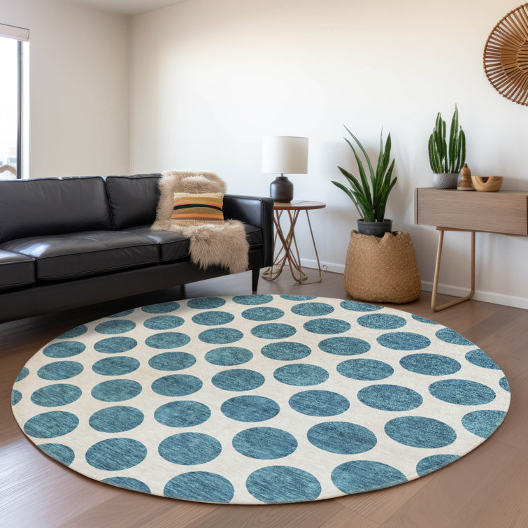 Chayden Washable Polka Dots Indoor / Outdoor Rug