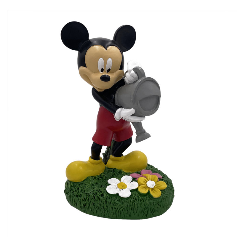 Disney Mickey Mouse Garden Statue with Watering Can in Multicolor Cast Stone Resin