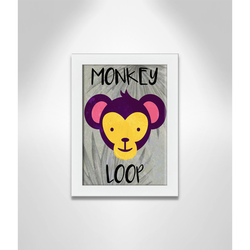 «Monkey Loop», impression sur papier, H 14 po x l 10 po x P 0,6 po, Encadré plat blanc