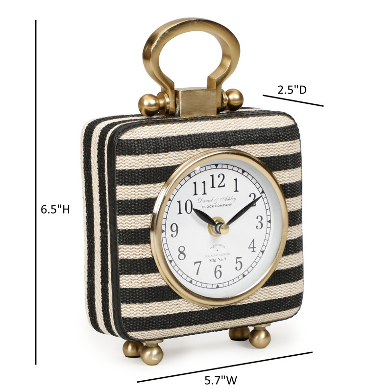 Mona Black Striped Designer Standing Accent Clock
