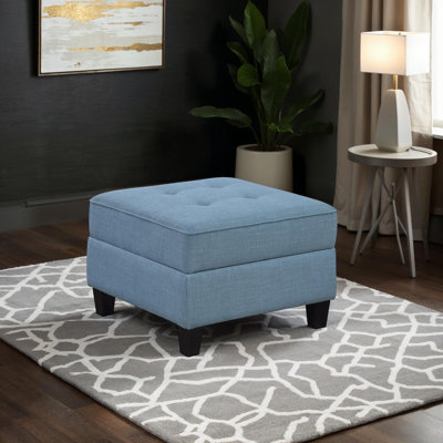 Velines 26" Mid Century Modern Textured Square Ottoman with Tufted Details, Hidden Storage Compartment by Ebern Designs