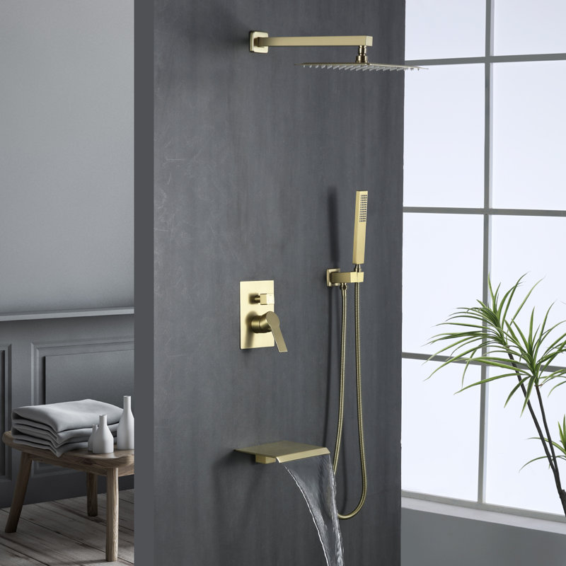 All-In-One Kit with Rough in-Valve, Brushed Gold
