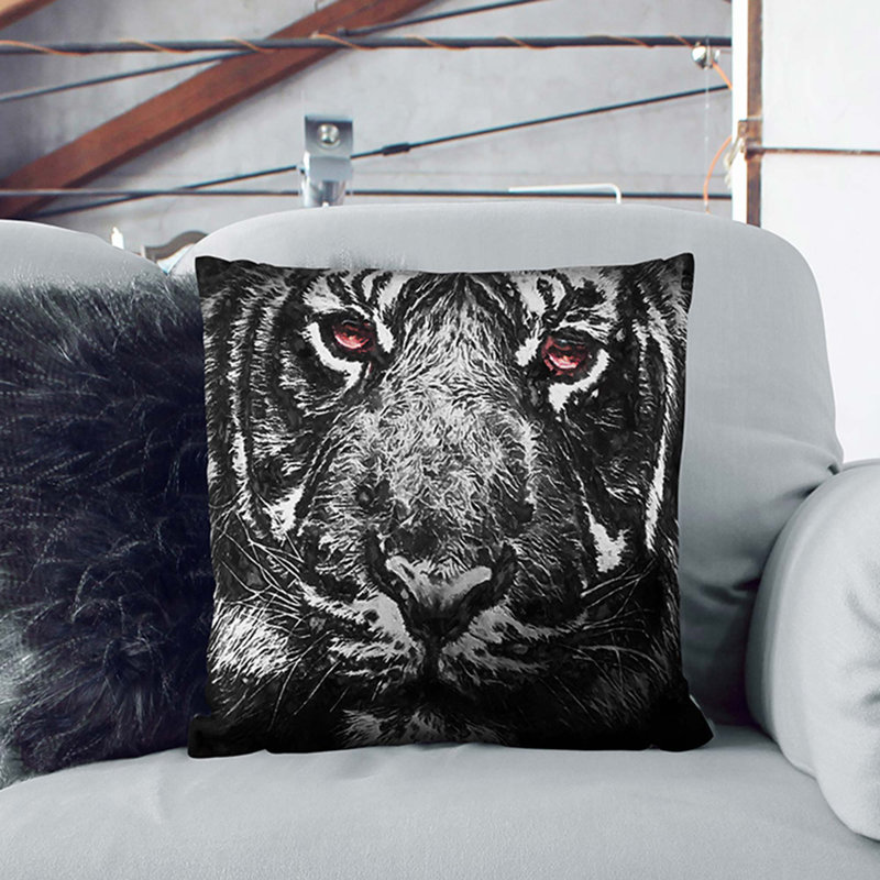 Square Cushion, 40cm H x 40cm W x 15cm D, White