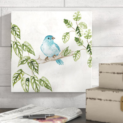 Petit oiseau tropical sur une branche - reproduction sur toile
