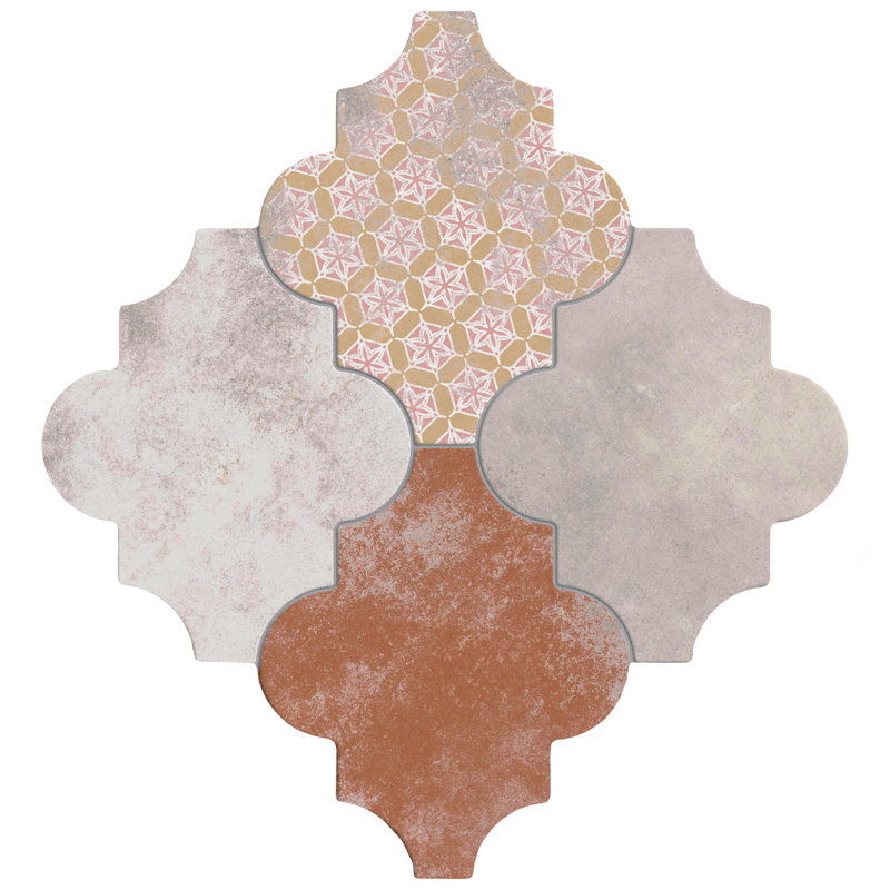Riga 24" x 22" Ceramic Patterned Wall & Floor Tile