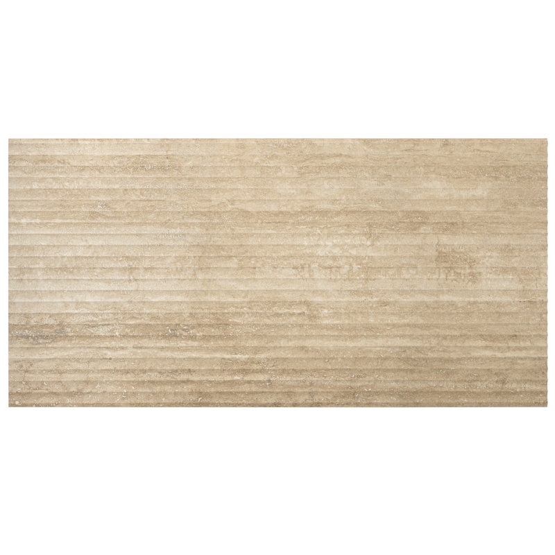 Carrelage mural cannelé cannelé en grand format 24 x 48 Terrain beige (15,55 pieds carrés / boîte) - paquet de 2, Beige