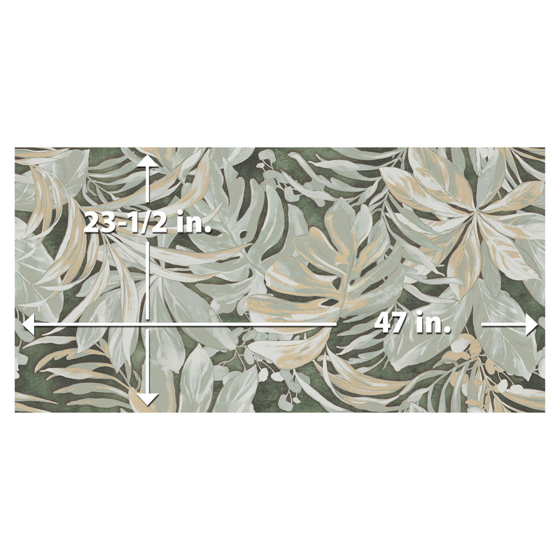 Parete Tropici 24" x 47" Porcelain Natural / Floral Wall & Floor Tile, Green