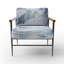 Winter River Snow Charm Landscape IV - Fauteuil rembourré scandinave, fauteuil d'appoint blanc-180812589