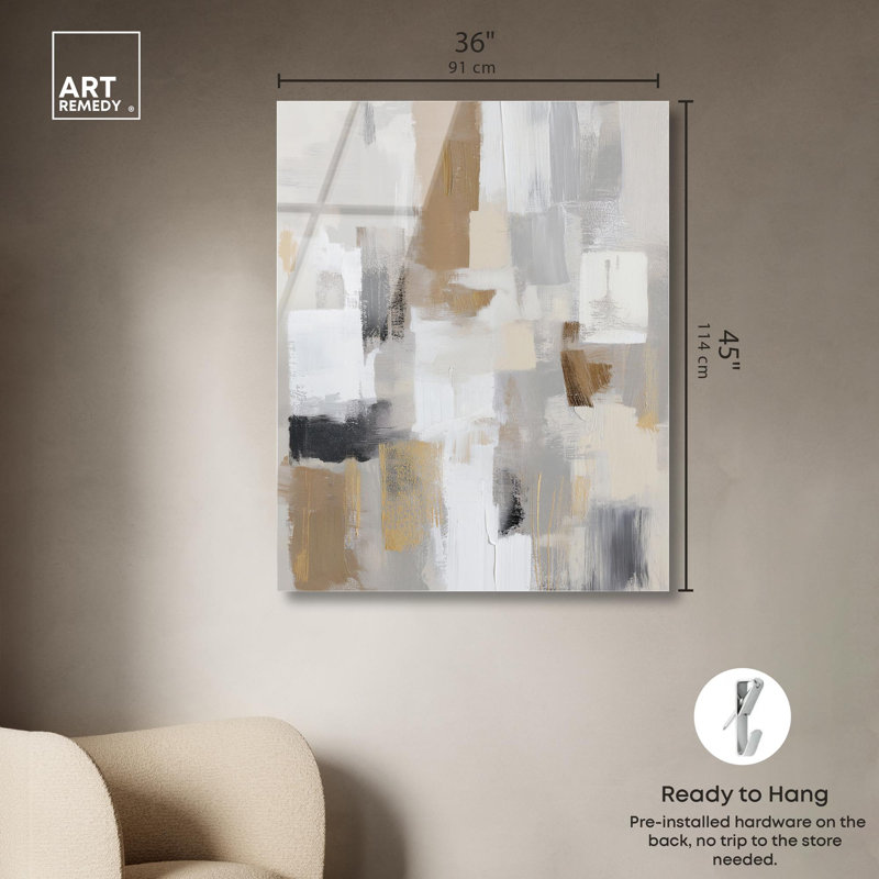 «Fragmented Light Acrylique», reproduction d'art bohème neutre par Art Remedy, H 45 po x l 36 po