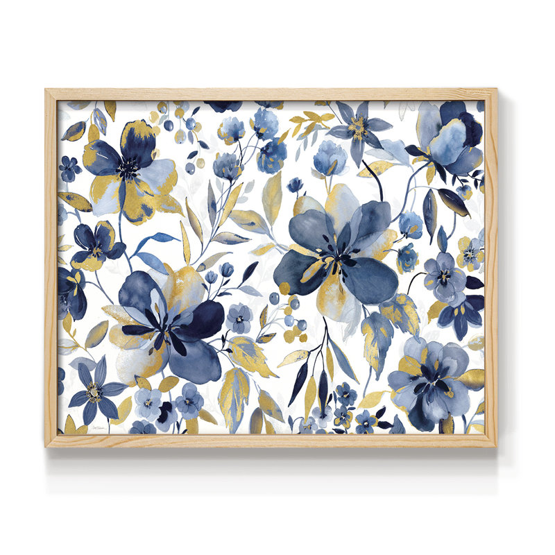 Golden Indigo -Framed Print - Restickable, Natural, 22" H x 28" W