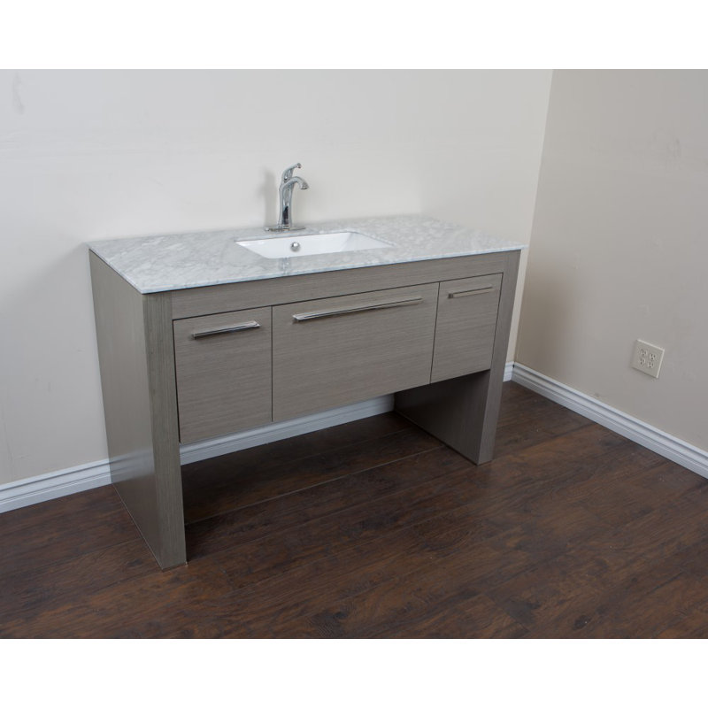 Ensemble de meuble-lavabo simple 55 po, Gris / Blanc