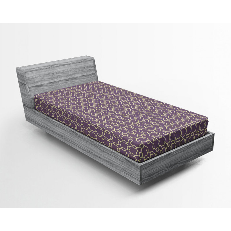 Microfiber Geometric Fitted Sheet, Twin Fitted Sheet