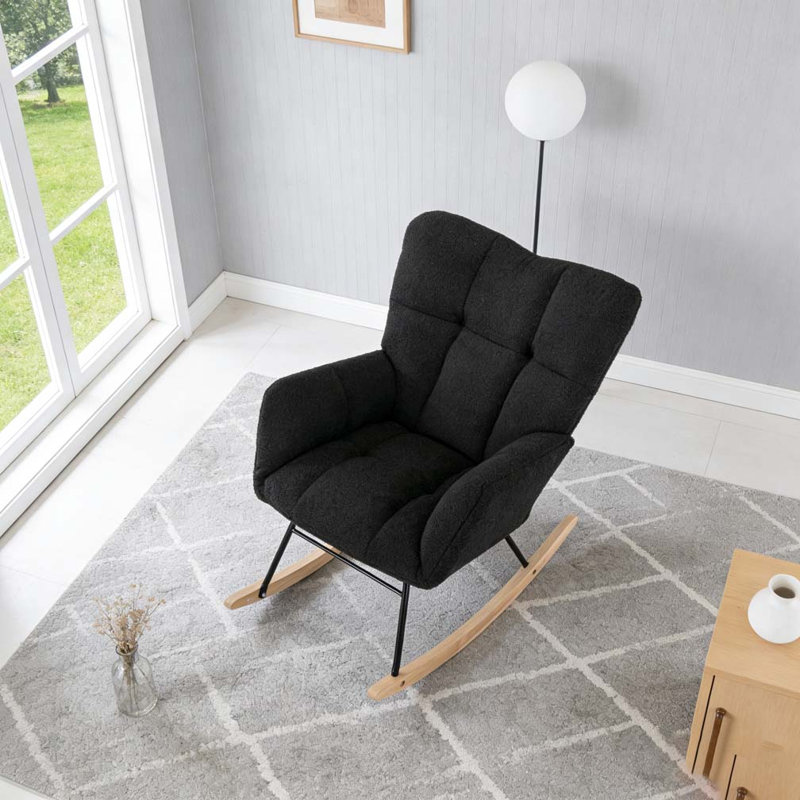 Chaise berçante Teddy, Noir