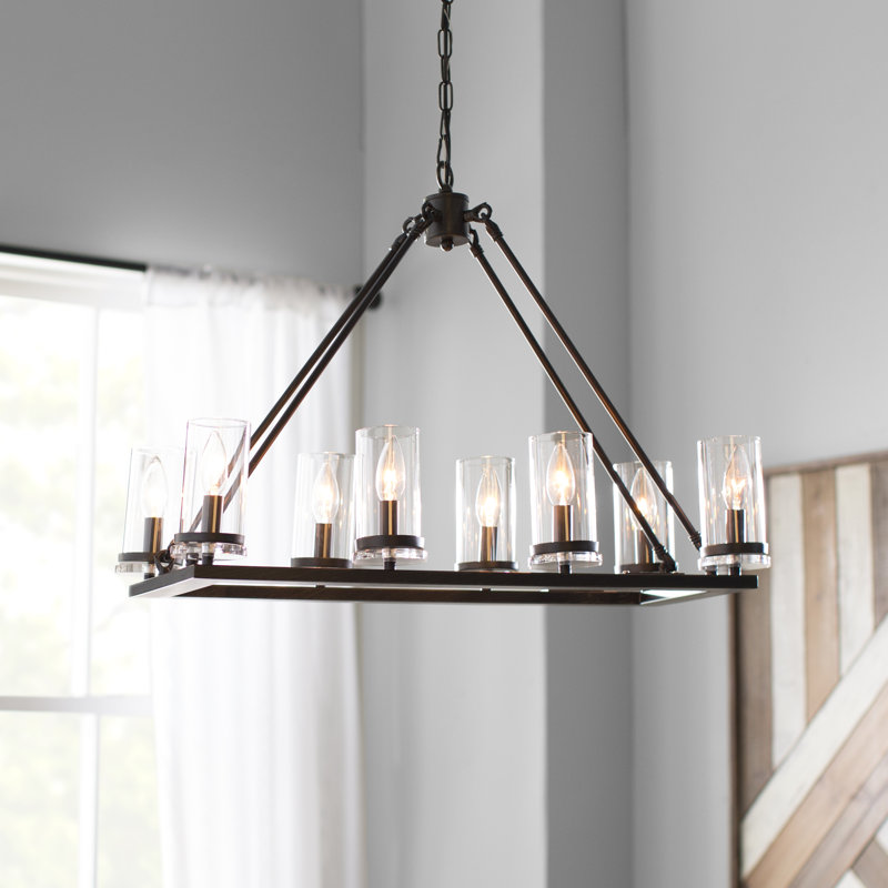 Luminaire suspendu linéaire à 8 lumières pour îlot de cuisine Alyce